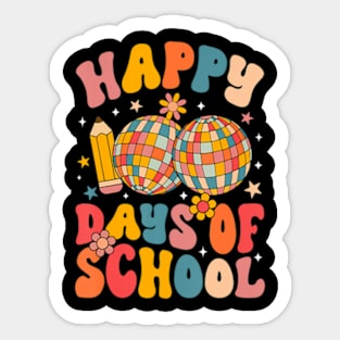 Happy 100 Days of School Retro Disco 100th Day Teacher Kids Sticker